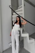 JAKARLI BLUZU TASARIM DETAYLI CEKET-PANTOLON-BLUZ 3 LÜ TAKIM - Beyaz resmi